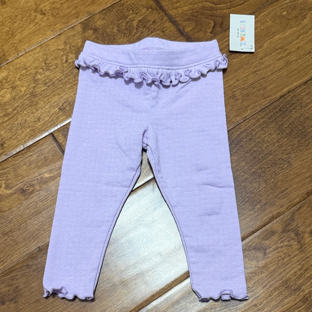 NWT Size 6-9M Garanimals Lavender Ruffle Trim Leggings